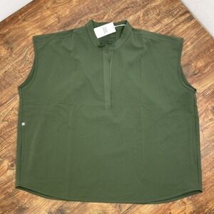 NWT Figs Technical Sleeveless Scrub Top XXL Moss Green Rafaela Pockets NEW